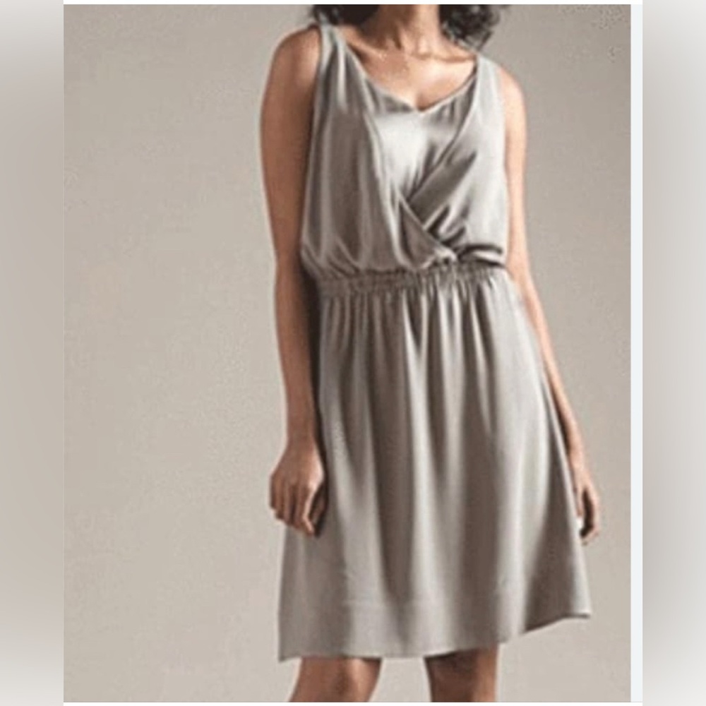Eileen Fisher Grey Silk Sleeveless Dress Size XL